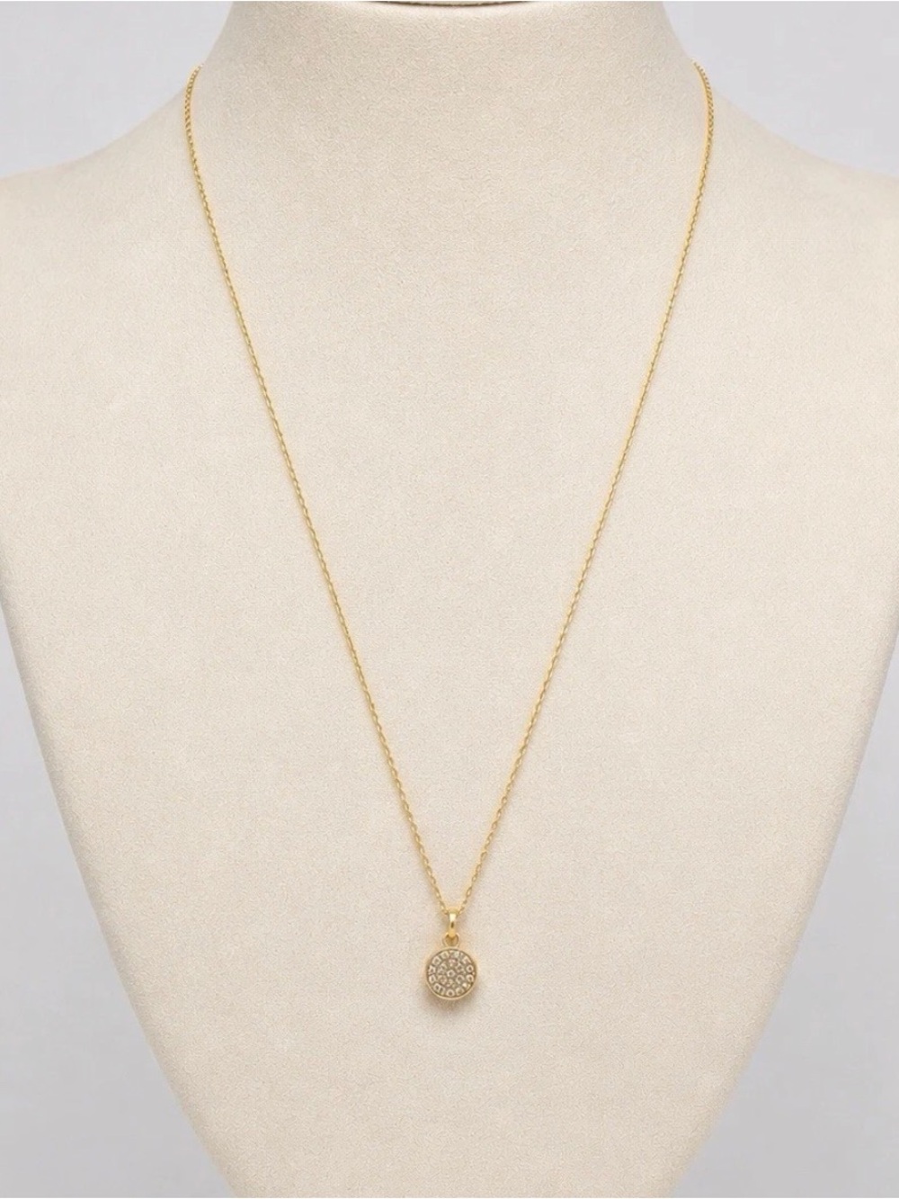 Real Diamond Pendant Necklace Gold Over 925 Sterling Silver Circle Round Chain